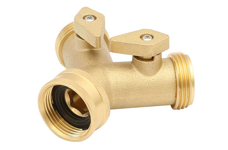 Mosaz 2 Way Garden Hose Connector made in China